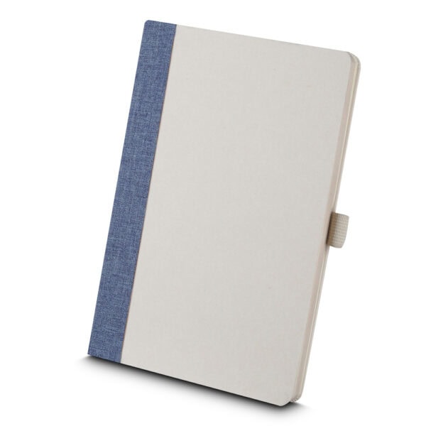 Caderno Ecológico Personalizado Fibra de Cana e rPET Porta Caneta A5 21x14cm Azu