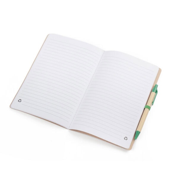 Caderno Ecológico Personalizado Kraft com Caneta A5 21,5x14,5cm Kraft Foto
