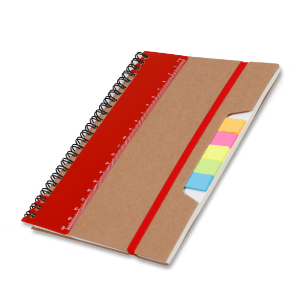 Caderno Ecológico Personalizado Kraft A5 21x14cm Vermelho