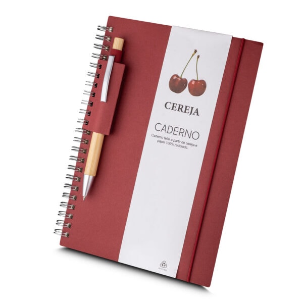 Caderno Ecológico Personalizado Papel Reciclado Porta Caneta A5 21x15cm