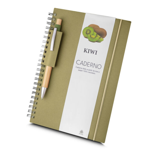 Caderno Ecológico Personalizado Papel Reciclado Porta Caneta A5 21x15cm