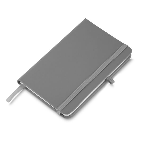 Caderno Personalizado PU Capa Dura Porta Caneta A5 21x14,5cm Cinza