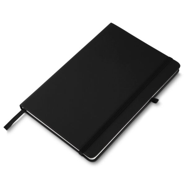 Caderno Personalizado PU Capa Dura Porta Caneta A5 21x14,5cm Preto