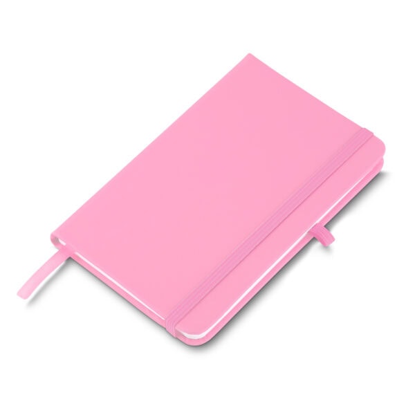 Caderno Personalizado PU Capa Dura Porta Caneta A5 21x14,5cm Rosa