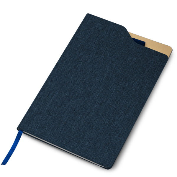 Caderno Ecológico Personalizado rPET Porta Caneta Capa Dura A5 21,3x14,5cm Azul