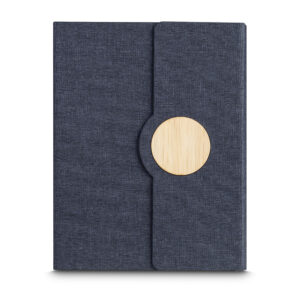 Caderno Ecológico Personalizado rPET e Bambu Porta Caneta A5 21x16cm