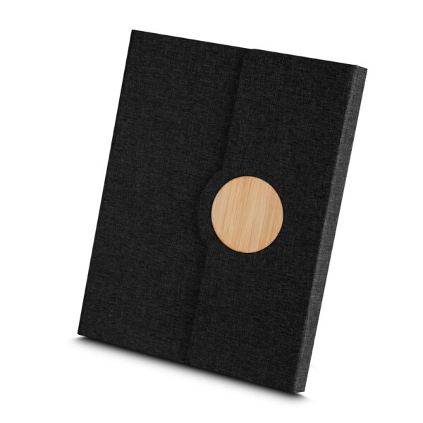 Caderno Ecológico Personalizado rPET e Bambu Porta Caneta A5 21x16cm Detalhe