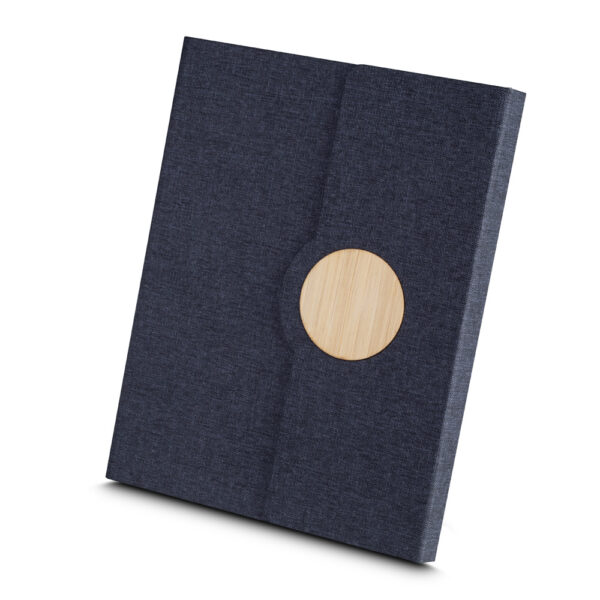Caderno Ecológico Personalizado rPET e Bambu Porta Caneta A5 21x16cm Detalhe