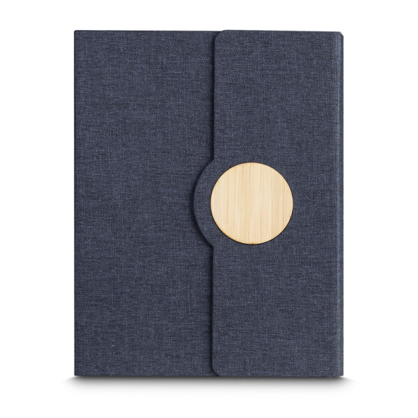 Caderno Ecológico Personalizado rPET e Bambu Porta Caneta A5 21x16cm Detalhe