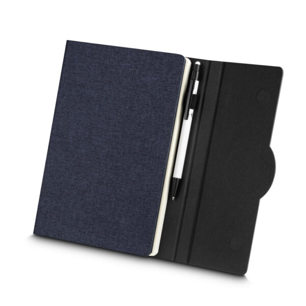 Caderno Ecológico Personalizado rPET e Bambu Porta Caneta A5 21x16cm Detalhe