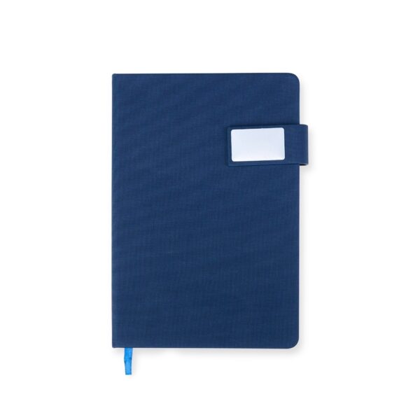 Caderno Personalizado Couro Sintético Capa Dura 21x15cm Azul
