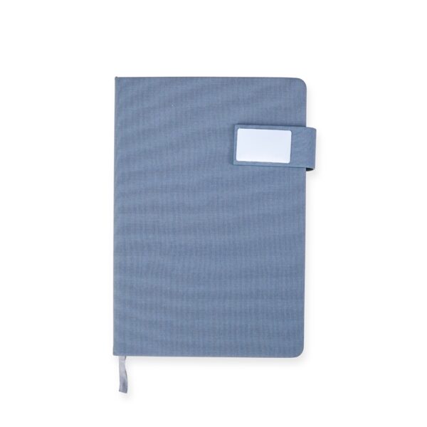 Caderno Personalizado Couro Sintético Capa Dura 21x15cm Cinza