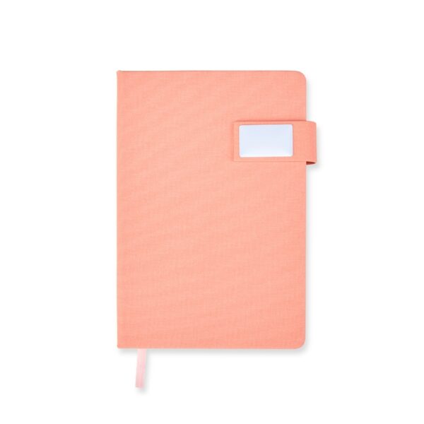 Caderno Personalizado Couro Sintético Capa Dura 21x15cm Rosa