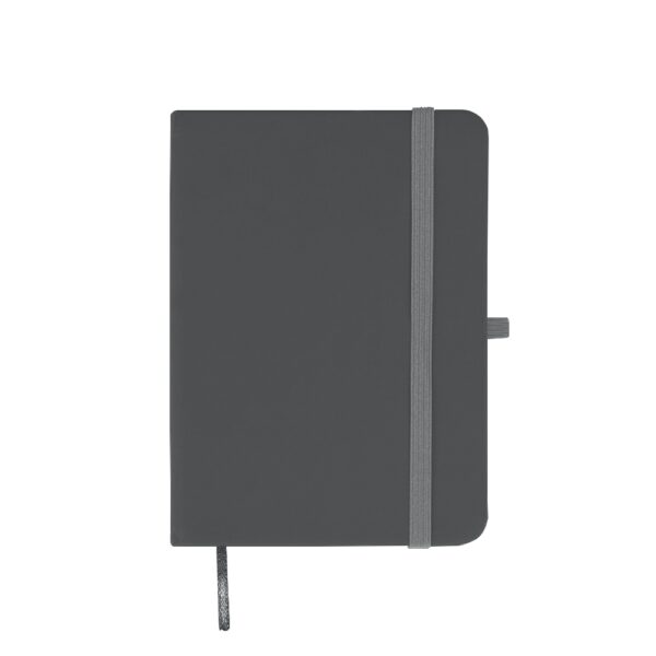 Caderno Personalizado Emborrachado Porta Caneta 17,6x12,8cm Cinza