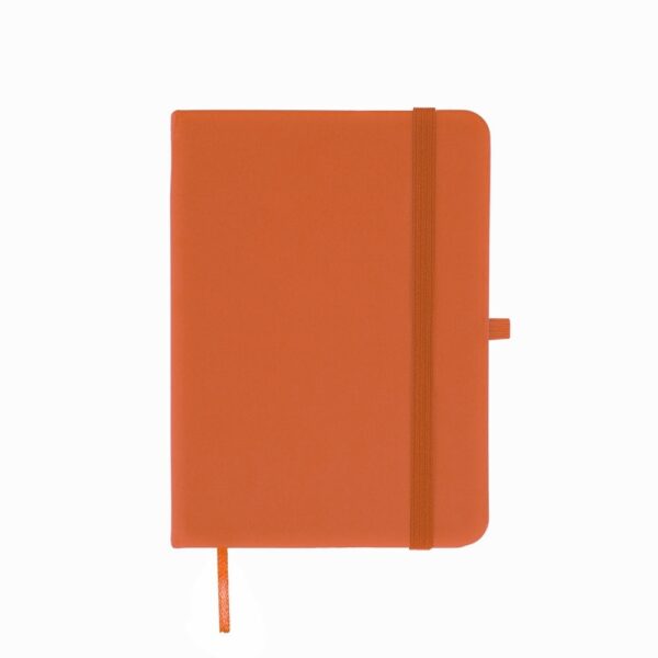 Caderno Personalizado Emborrachado Porta Caneta 17,6x12,8cm Laranja