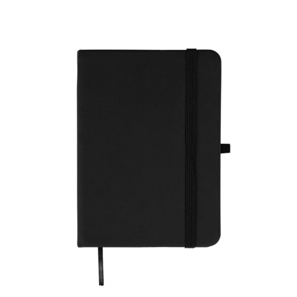 Caderno Personalizado Emborrachado Porta Caneta 17,6x12,8cm Preto