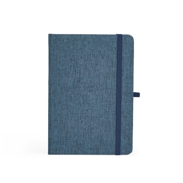 Caderno Personalizado Linho Porta Caneta 17,5x12,4cm Azul