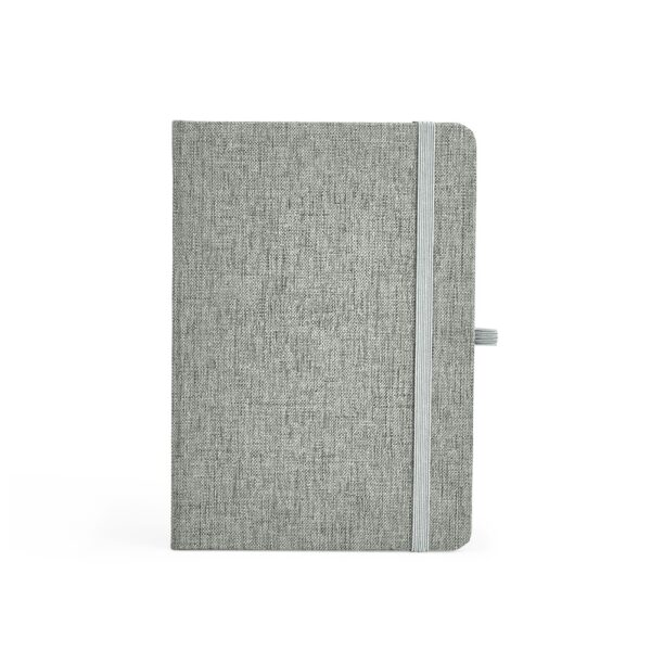 Caderno Personalizado Linho Porta Caneta 17,5x12,4cm Cinza
