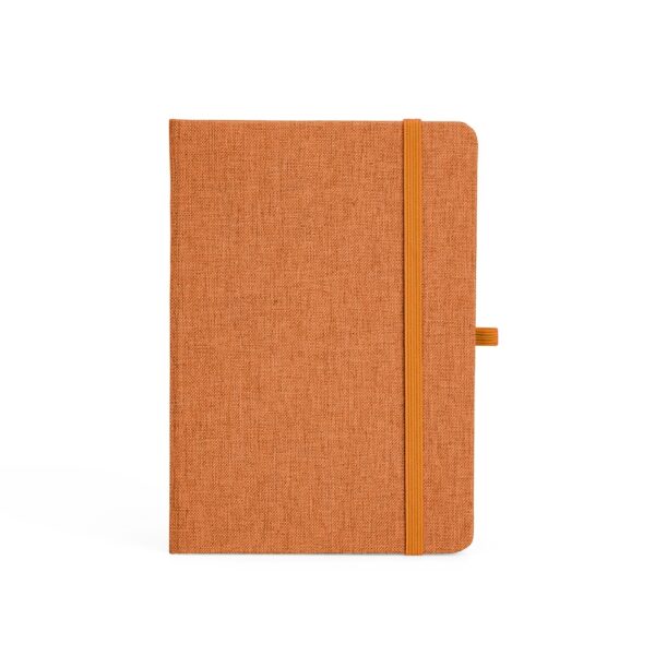 Caderno Personalizado Linho Porta Caneta 17,5x12,4cm Laranja