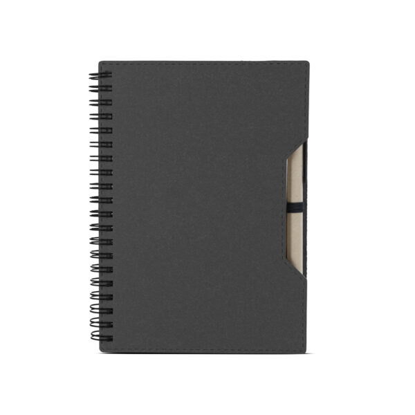 Caderno Ecológico Personalizado Papelão Reciclado com Caneta 18,9x14,3cm Preto