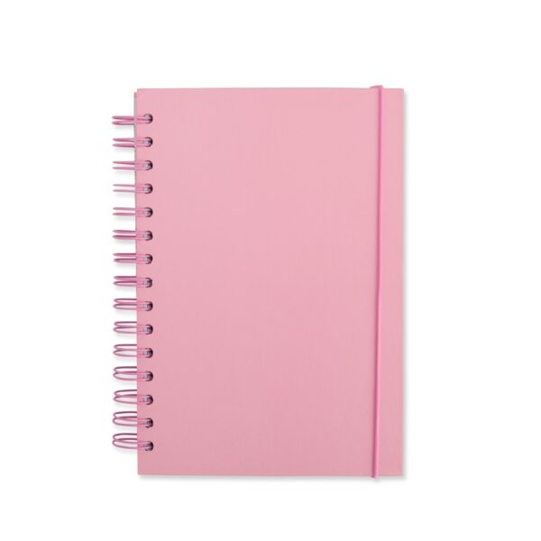 Caderno Personalizado Couchê Wire-o 21,1x16cm Rosa