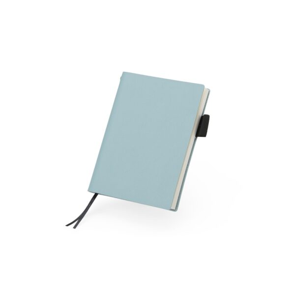 Caderno Personalizado Couro Sintético Capa Flexível Porta Caneta 14,7x10,9cm Det