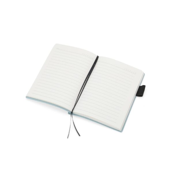 Caderno Personalizado Couro Sintético Capa Flexível Porta Caneta 14,7x10,9cm Det