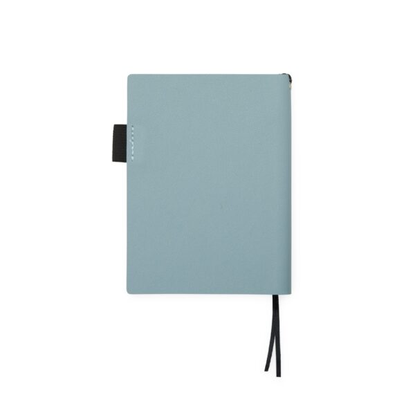 Caderno Personalizado Couro Sintético Capa Flexível Porta Caneta 14,7x10,9cm Det