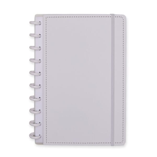 Caderno Personalizado Disco Plástico Capa Dura 26x26cm Branco