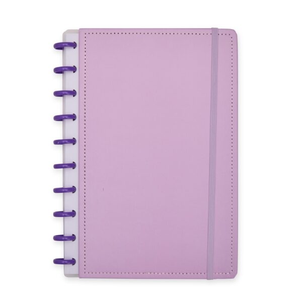 Caderno Personalizado Disco Plástico Capa Dura 26x26cm Roxo