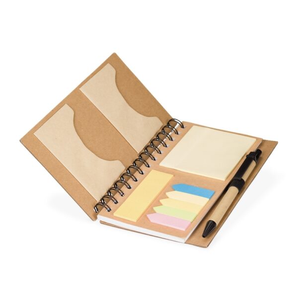 Caderno Ecológico Personalizado Kraft com Caneta com Autoadesivos 17,5x12,5cm De