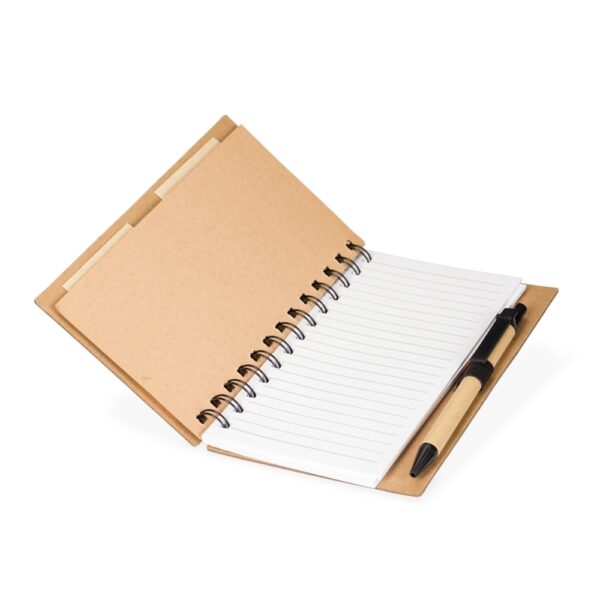 Caderno Ecológico Personalizado Kraft com Caneta com Autoadesivos 17,5x12,5cm De