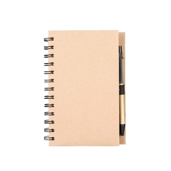 Caderno Ecológico Personalizado Kraft com Caneta com Autoadesivos 17,5x12,5cm Kr