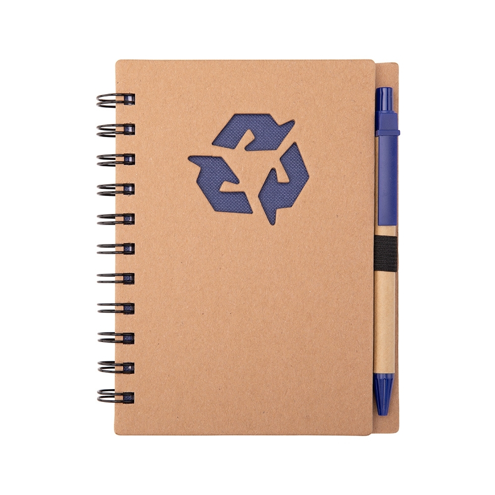 - Huble Brindes Corporativos Caderno Ecológico Personalizado Kraft com Caneta 16x12,7cm - Imagem 3