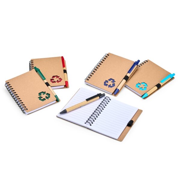 Caderno Ecológico Personalizado com Caneta Capa Dura 14x10,5cm Detalhe