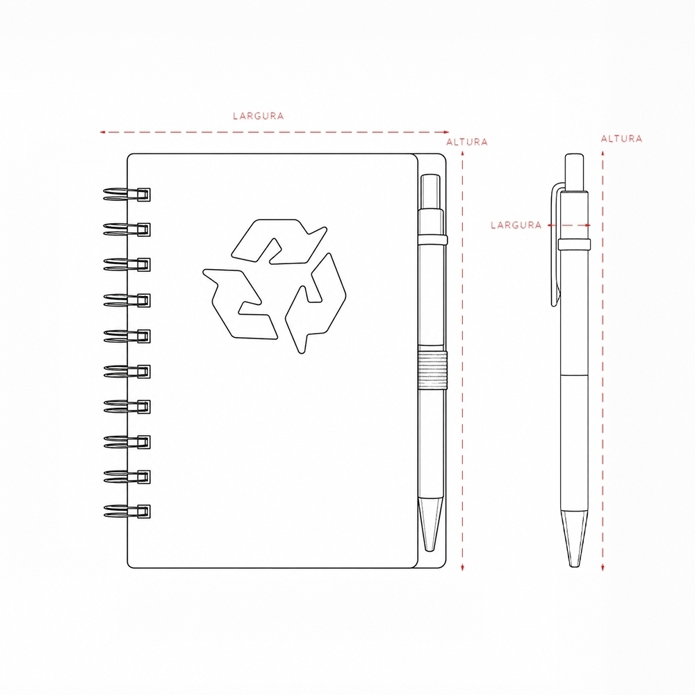 - Huble Brindes Corporativos Caderno Ecológico Personalizado Kraft com Caneta 16x12,7cm - Imagem 13