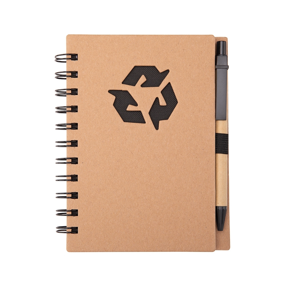 - Huble Brindes Corporativos Caderno Ecológico Personalizado Kraft com Caneta 16x12,7cm - Imagem 5