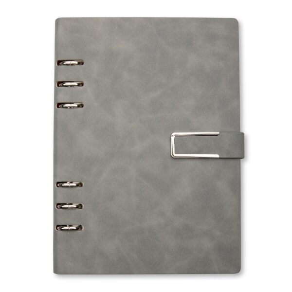 Caderno Personalizado Fichário Capa Dura 22,9x16,5cm Cinza
