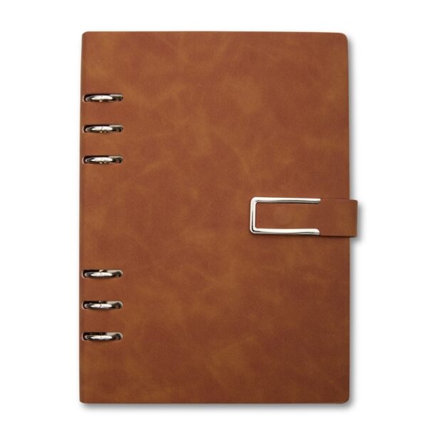 Caderno Personalizado Fichário Capa Dura 22,9x16,5cm Marrom