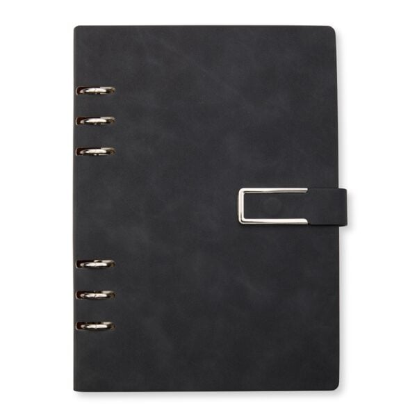 Caderno Personalizado Fichário Capa Dura 22,9x16,5cm Preto