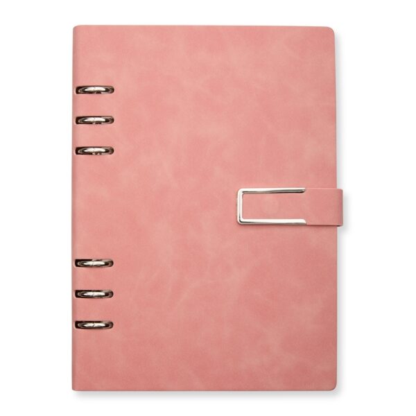 Caderno Personalizado Fichário Capa Dura 22,9x16,5cm Rosa