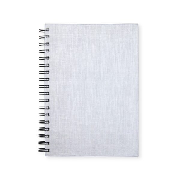 Caderno Personalizado Linho Wire-o 24x17,8cm Prata