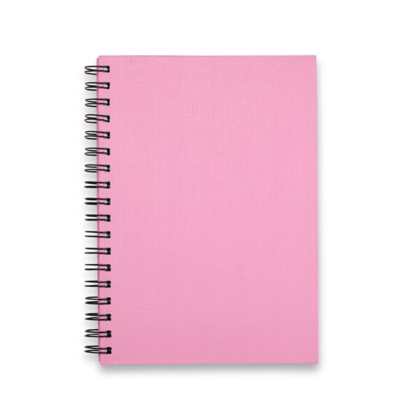 Caderno Personalizado Linho Wire-o 24x17,8cm Rosa