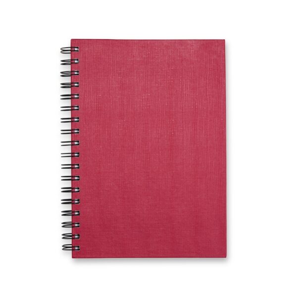 Caderno Personalizado Linho Wire-o 24x17,8cm Vermelho