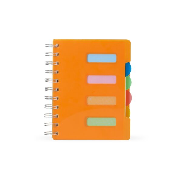Caderno Personalizado Plástico Wire-o 14,5x12,3cm Laranja