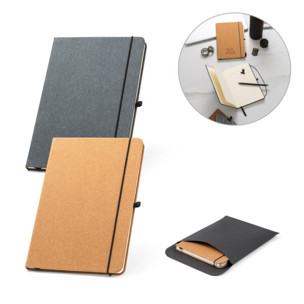 Caderno Ecológico Personalizado Reciclado Capa Dura 21x14cm Kit