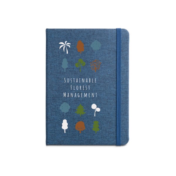 Caderno Ecológico Personalizado Poliéster Reciclado com Bolso 21x14cm Gravação