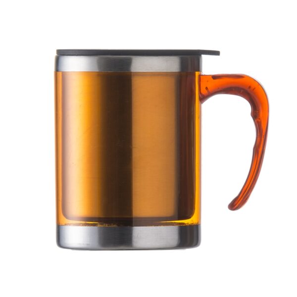 Brinde corporativo caneca laranja acrílica 400ml