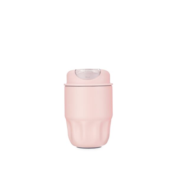 Copo térmico rosa com logo empresarial gravação laser