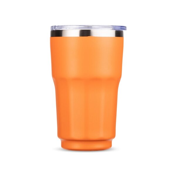 Brinde corporativo copo térmico laranja personalizado